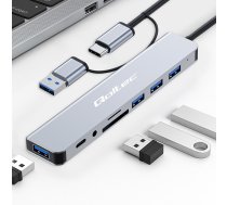 Hub Adapter 8in1 USB-C/USB | USB-C | 4xUSB | SD/TF card | JACK 3.5mm TRRS