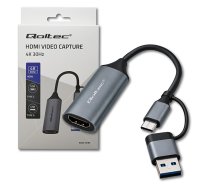 4K video uztveršanas karte | Adapteris USB-C / USB-A | HDMI | 30Hz | Alumīnija korpuss