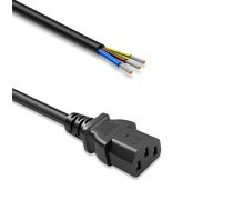 IEC C13 barošanas kabelis | atizolēts un pielodēts | Tīrs vara Cu | 3x0.75mm² | 0.5m | QOLTEC