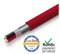 Kabelis ugunsdrošības sistēmām PRO BASE - 1x2x0.8, sarkans,100m, CPR class - Dca