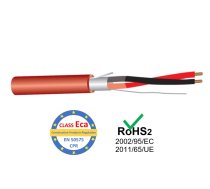 Kabelis ugunsdrošības sistēmām PRO BASE - 1x2x0.5, sarkans,100m
