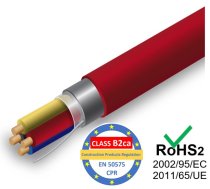 Kabelis ugunsdrošības sistēmām PRO BASE - 2x2x0.8, sarkans,,B2ca, 100m