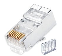 Konektors RJ45 ekranēts CAT6 STP FTP LAN kabelim, 2 daļas, PROFI
