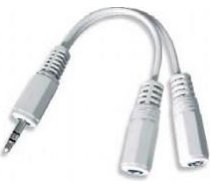 Gembird CABLE AUDIO SPLITTER 3.5MM/10CM WHITE CCA-415W GEMBIRD