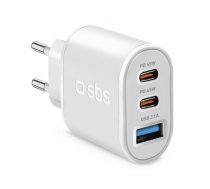 SBS Travel charger 45W USB/2x USB-C white  (TETR1USB2CPD45W)