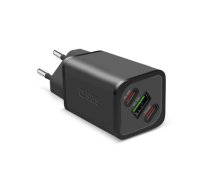 SBS PD travel charger 100W 2x USB-C/1x USB GaN black  (TETRGANUSB2CPD100W)