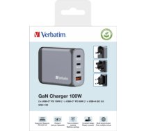 Verbatim PD Travel charger 100W USB/3xUSB-C GaN grey  (32202)