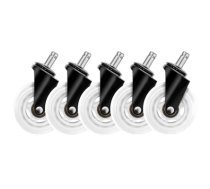 Deltaco RGB castors for gaming chairs 5-pack white  (GAM-157-W)