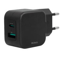 Deltaco PD charger 18W USB/20W USB-C black  (USBC-AC148)