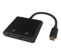 Deltaco USB-C MST Hub 2x 4K/60Hz 2xDP 0.1m black  (USBC-2DP)