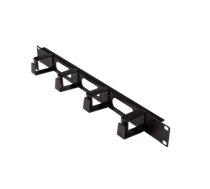 Logilink Cable guide plate with 4 rings black  (OR107B)