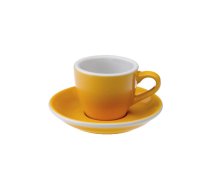 Espresso krūzīte ar apakštasīti Egg Yellow, 80 ml