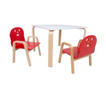 ![CDATA[Bērnu komplekts HAPPY galds un 2 krēsli, balts/sarkans Home4you K777091 (K777091) | EVL_K777091  | 4741617107169]]