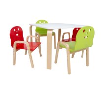 ![CDATA[Bērnu komplekts HAPPY galds un 4 krēsli, balts/sarkans/zaļš Home4you K777092 (K777092) | EVL_K777092  | 4741617107176]]