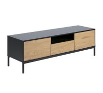 ![CDATA[TV galds SEAFORD, 140x40xH45cm, rāmis MDF, lakots, matēts melns, 2 durvis, savvaļas ozolkoka papīrs, 1 atvilktne, metāla Home4you AC81691 (AC81691) | EVL_AC81691  | 5713941065230]]