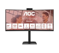 AOC E4 CU34E4CW computer monitor 86.4 cm (34) 3440 x 1440 pixels UltraWide Quad HD LED Black | CU34E4CW | 4038986112963 | 85285210