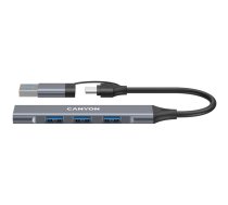 CANYON hub DS-02 4in1 USB-A/C Grey | CNS-TDS02G | 5291485017408