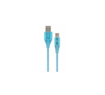 Gembird USB Male - USB Type C Male Premium cotton braided 1m Blue/White | CC-USB2B-AMCM-1M-VW  | 8716309105965