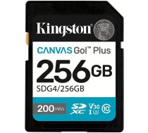 Atmiņas karte Kingston 256GB SDXC Canvas Go Plus Gen4 | SDG4/256GB | 740617347739