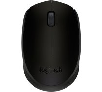 Bezvadu optiskā pele Logitech B170 RF, ambidekstrāla, 3 pogas, melna, 10 m darbības attālums, līdz 12 mēn. akumulatora | 910-004798 | 5099206065062