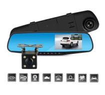 RoGer 2in1 Auto video Reģistrātors ar Spogulis un atpakaļskata Kameru / Full HD / 170' / G-Sensor / MicroSD / LCD 4.3'' | RO-CVR-2IN1-BK  | 4752168091388 | RO-CVR-2IN1-BK