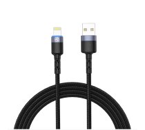 Tellur Data cable USB to Lightning LED, Nylon Braided, 1.2m black | T-MLX44012  | 5949120002097