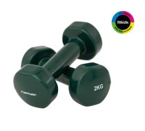 Tunturi vinila hanteles 2,0 kg, zaļa, 2gb | 14TUSFU110 | 8717842018996