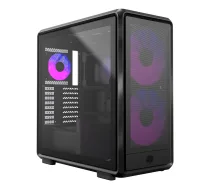 PC Midi Tower Cooler Master MasterFrame 600 Mesh — Melns, atbalsta ATX/EATX, 2x200mm priekšējie ventilatori, priekšējais/sānu ventilatoru atbalsts, 2x3.5 collu + 3x2.5 collu vietas | MF600M-KGNN-S01 | 4719512160954 | MF600M-KGNN-S01