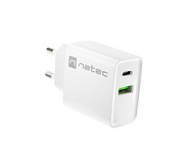 NATEC USB LĀDĒTĀJS RIBERA USB-A+USB-C 20 W PD WHITE 586897