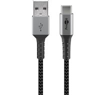 Goobay USB-C to USB-A Textile Cable with Metal Plugs 592470