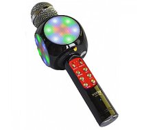 Goodbuy LED 360 karaoke mikrofons ar Bluetooth skaļruni | 5W | aux | balss modulators | USB | Micro SD melns 608519
