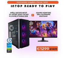 INTOP READY TO PLAY KIT 5 INTOP i5-12400F 32GB 1TB SSD M.2 NVME RTX4060 8GB no-OS + Monitors Dell Alienware AW2724HF 27" 609521