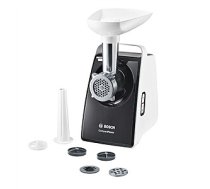 Bosch Meat mincer CompactPower MFW3612A Black 500 W Number of speeds 1 2 Discs: 4 mm and 8 mm; Sausage filler accessory; pasta nozzle for spaghetti and tagliatelle; cookie nozzle with three different shapes 610289