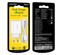 Jokade JB050 lādētājs | 18W | 3A + USB-C kabelis 1m balts 623069