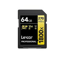 Lexar SDXC 64 GB Professional 1800x UHS-II U3 (180/270 MB/s) 559665