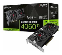 PNY GeForce RTX 4060 Ti XLR8 Gaming Verto OC videokarte ar diviem ventilatoriem, 8 GB GDDR6 (VCG4060T8DFXPB1-O) 629290