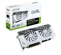 Graphics Card ASUS NVIDIA GeForce RTX 4070 SUPER 12 GB GDDR6X 192 bit PCIE 4.0 16x Two and Half Slot Fansink 1xHDMI 3xDisplayPort DUAL-RTX4070S-O12G-WHITE 631727