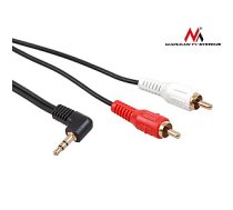 Leņķveida kabelis ar mini ligzdu 3,5 mm 2RCA, 1 m MCTV-824 Black 643897