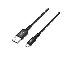 USB uz USB C, melns silikona ātrās uzlādes kabelis, 1 m 645250