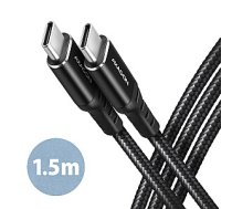 BUCM-CM15AB kabelis USB-C — USB-C 2.0, 1,5 m, PD 60 W, 3A, ALU, pīts melns 647870
