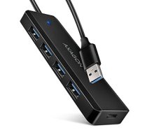 HUE-C1A 4 portu USB ceļojumu centrmezgls 5 Gb/s USB-C barošanas savienotājs 19 cm A tipa kabelis Papildu USB-C barošanas avots 648101