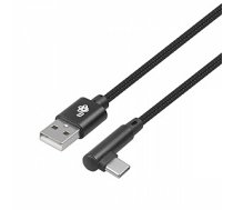 USB-USB C kabelis, 1,5 m, leņķveida, melna vītne 663077