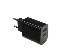 2x3A USB C + USB A barošanas lādētājs, melns 669751