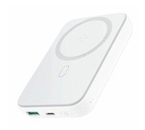 Joyroom Universal JR-W020 20W Mini magnetic wireless power bank 10000mAh White with USB to Type-C 0.25m Cable White