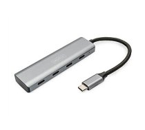 DIGITUS USB-C 4-portu centrmezgls Dunkelgrau 4x 680084