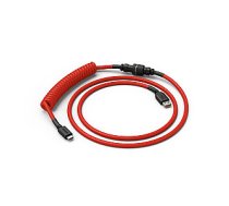 Lielisks savīts kabelis, tumšsarkans, USB-C uz USB-A, 1,37 m — sarkans/melns 636553
