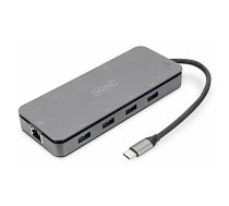 Digitus 11 in 1 USB-C Docking Station and SSD Enclosure DA-70896 4x USB 3.0, 1x VGA, 1x HDMI, RJ45, Card Reader for SD and TF cards 698054