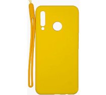 Evelatus Huawei P30 Lite Soft Touch Silicone Case with Strap Yellow 699153