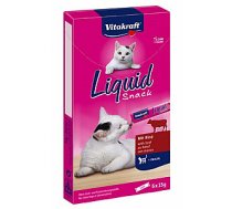 VITAKRAFT Cat Liquid-Snack ar liellopa gaļu - gardumi kaķiem - 6 x 15 g 704981