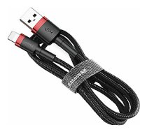 Baseus Cafule kabelis USB kabelis Izturīgs neilona USB / zibens kabelis QC3.0 2.4A 0.5M melns / sarkans (CALKLF-A19) universāls 136392